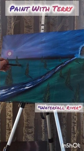 "Waterfall River" Oil Painting - Paint With Terry #tutorial #oilpainting #waterfall #river