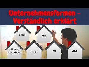 Unternehmensformen einfach erklärt - Rechtsformen Einzelunternehmen, OHG, KG, GbR, GmbH, AG