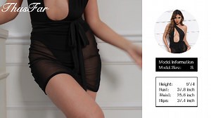 Watch Model Show of ThusFar Womens Sheer Mesh See Through Dress on Amazon Live