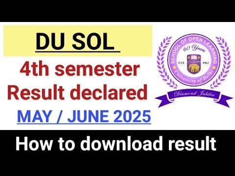 Du sol 4 th semester result declared |. How to download?