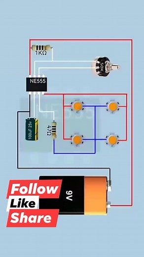 Led flasher using Ne555 #ledflasher #Ne555 | Electrical Engineering