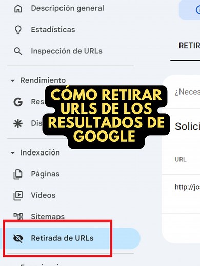 Cómo retirar URLs de Google con Search Console
