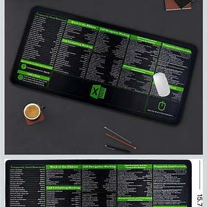 Black and Green Home Office Planner Desk Mat Excel Sheet Formula helps