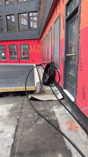 Today marks the beginning of a project focused on laying our main and lateral sprinkler lines for a rooftop project in Bayonne, NJ. Installing the lines before the pedestal pavers are put in place will streamline the installation process significantly. #rooftopirrigation #bayonnenj | Irrigation Systems of NJ