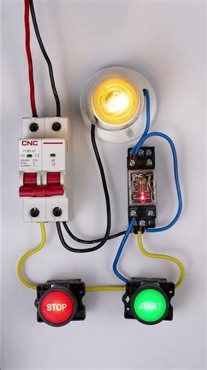 💡 Start Stop Push Button Wiring Connection | Relay & Bulb Control Circuit