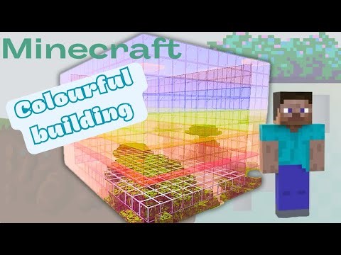Colourful building in Minecraft ‪@MinecraftWorldaround‬