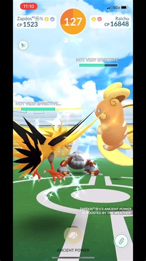 Raichu Surfing on Shiny Legendaries in Pokémon Go RAID!