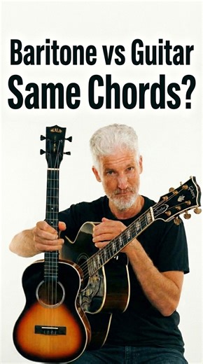 Baritone ukulele vs guitar — what’s the real difference? Both instruments share the same D G B E tuning, which means the chord shapes transfer easily. If you play guitar and are curious about ukulele, baritone is a great place to start. Learn Baritone at https://ukelikethepros.com Learn Guitar at https://rocklikethepros.om #ukulele #guitar #baritoneukulele | Uke Like The Pros - Learn Ukulele
