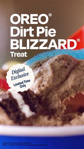 Comments, granted! Kick off summer with the fan-favourite OREO® Dirt Pie BLIZZARD Treat, only when you order in the DQ App for a limited time. | Dairy Queen