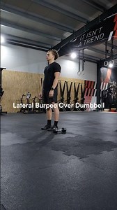Lateral Burpee Over Dumbbell