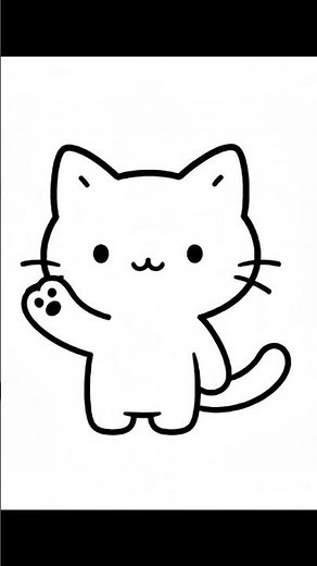 Easy Cute Cat Drawing 🐱 | Simple Step-by-Step Art for Beginners