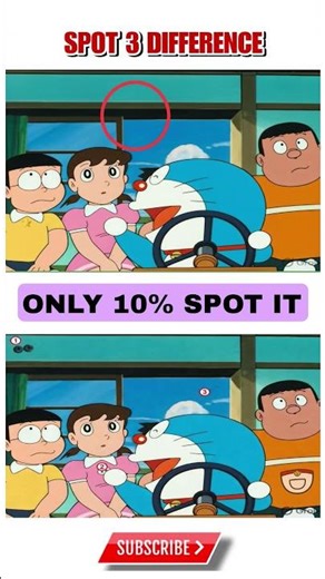 10% spot it #findthedifference #doraemon #spotthedifference