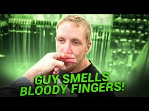 Guy Smells Bloody Fingers In Walmart!