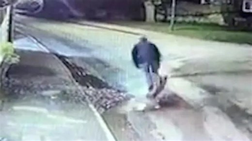 Moment e-scooter rider faceplants on road after hitting huge pothole outside pub