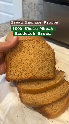 Bread Machine Whole Wheat Sandwich Bread! Soft--not dense! #bread #recipe