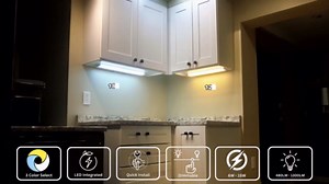18-Inch Dimmable Under Cabinet LED Light, Hardwired Installation Only, Color Selectable - Soft White(3000K)/ Bright White(4000K)/ Daylight White(5000K), 10W, White Finish
