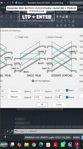 Auto Stair Section in Seconds! ⚡ AutoCAD + YQArch | No Manual Drafting
