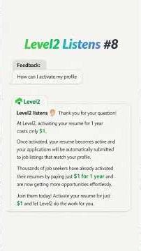 Level2 Listens #8 — how can I activate my profile