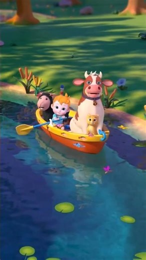 🚤🐾 Cute Kids Boating with Animal Friends 💖 | Adorable & Fun Moments 😍 #kidslearning @ZunibixorKidsTV