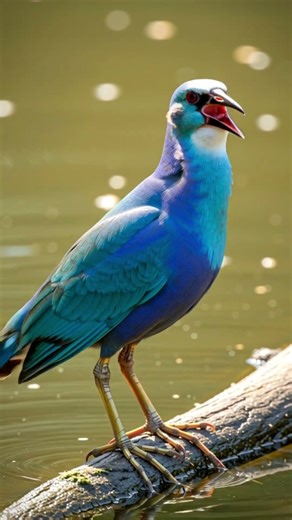 Gallinule Call | This Singing Bird On A Submerged Log | Cinematic 4K Short