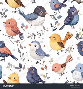 Adorable Bird Seamless Pattern Illustration Perfect Stock Illustration 2515424231 | Shutterstock