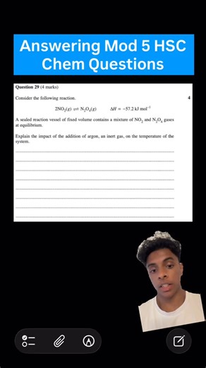 Themika Thennakoon on Instagram: "DM “Mastery” for live workshop on Mod6/8 Chem + HSC Chem Mastery Online course Today we’re answering a medium difficult module 5 chemical equilibrium question from the 2025 HSC. Use these sample responses as a framework and guide in your upcoming year 12 exams and as study guides during these holidays! #hsc #exam #study #atar #nsw"