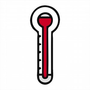 simple cute cartoon of a glass thermometer