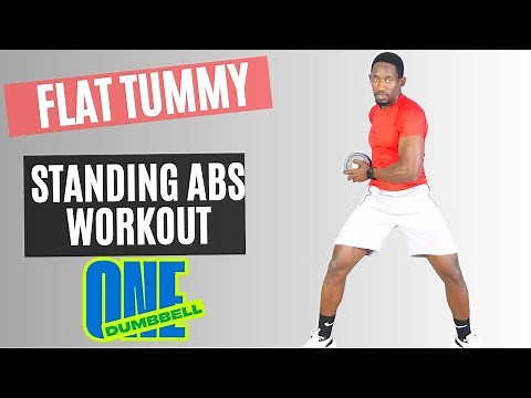 30-Minute FLAT TUMMY Standing Abs Workout - ONE DUMBBELL Only!