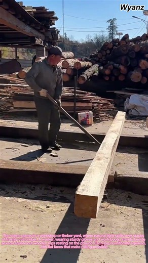 How to Move Timber Safely: Rolling Square Wooden Logs Step by Step