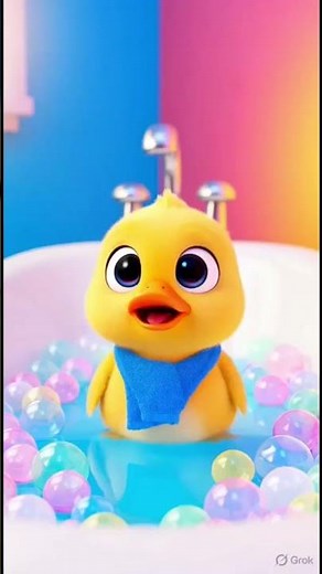 Cute Duck Bath Time Song 🦆🛁 | Funny Cartoon Duck Bathing | Cute Animal Short