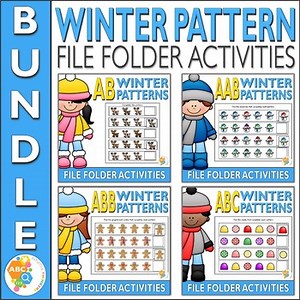 Winter Patterns File Folder Activities Bundle