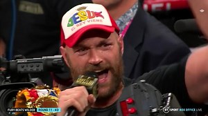 Tyson Fury reacts to win over Deontay Wilder