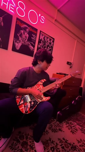 Aayushaudiophile on Instagram: "Playing the almighty EVH Frankenstein with some of it’s iconic masterpieces 🤘🎸 In the name of @eddievanhalen 🤘🎸 #evh #guitar #musician"