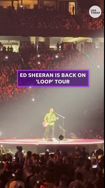 Ed Sheeran performs 'Thinking Out Loud' during Arizona concert