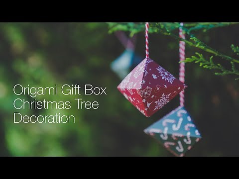 How to fold Origami Ornament Gift Box for Christmas Tree Decoration (Traditional)