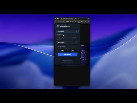 Window Resizer v1 Chrome Extension demo