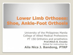 PPT - Lower Limb Orthoses : Shoe, Ankle-Foot Orthosis PowerPoint Presentation - ID:6598575