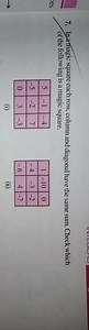 In a magic square each row, column and diagonal have the same s... | Filo