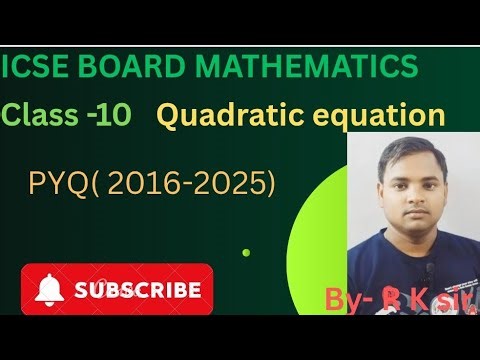 Icse board maths class 10 | quadratic equation Pyq| important questions quadratic equation| pyq
