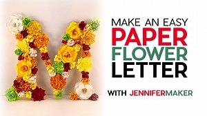 I love paper flowers! Watch and learn as I show you how to create a beautiful paper flower letter! Get the free SVG files on my blog at: https://jennifermaker.com/paper-flower-letter | JenniferMaker.com