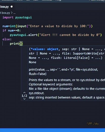 Alert box message in python #python #shorts #coding