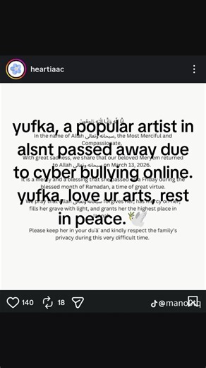 Artist Yufka Dies from Cyberbullying