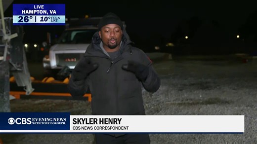 Several East Coast states are bracing for another winter storm as cleanup continues from last week’s extreme weather. A state of emergency has been declared in North Carolina, where up to a foot of snow could fall in some areas. | CBS Evening News