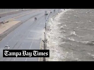 Howard Frankland Bridge seeing high waves as Hurricane Helene strengthens