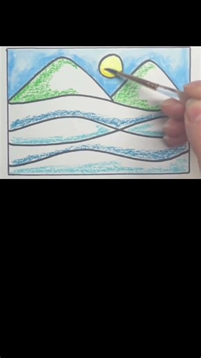 How to paint mountain scenery landscape #art #drawing #easydrawing #drawingforbeginners #stepbystep