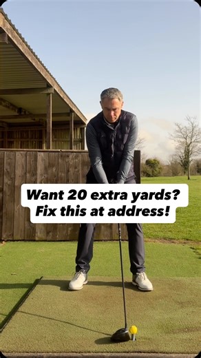 Most driver problems don’t start in the swing… They start in the setup. If your spine is tilted towards the target at address, you’re already making the golf swing harder than it needs to be. With driver, your upper body should tilt slightly away from the target. This helps keep your shoulders square, improves swing path, and allows you to hit up on the golf ball — exactly what creates distance and consistency. I see so many golfers reach for the club with their trail shoulder, opening themselve