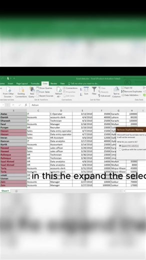 Remove/Identify the duplicate values in ms Excel #excel #easy #exceltips #Let'sLearnSmartly
