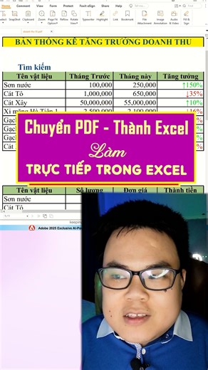 mẹo chuyển file pdf sang excel trực tiếp trong excel #minhlakhoa #khoatinhoc #tinhocvanphong #hocexcel #exceltips #pdftoexcel | Mình Là Khoa