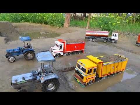 TATA Truck Volvo Dumper Tipper Muddy Accident Pulling Out Jcb 3dx Swaraj Tractor |Cartoon