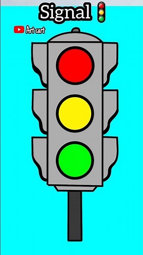 How to draw easy traffic signal light #kidsdrawing #kidslearning